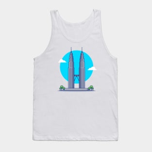 Petronas Twin Tower Cartoon Illustration Tank Top